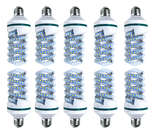 Kit De 10 Piezas Foco Led Espiral Casa 20w Ahorradores /e