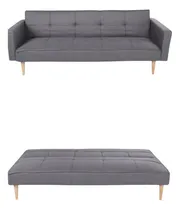Comprar Futón Sofá Cama Para Sala Color Gris Incluye 2 Cojines