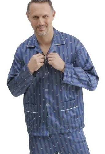 Pijama Invierno Abotonado Raso Frizado Hombre Maxime 125e