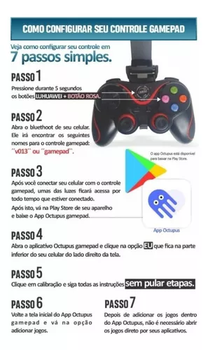 Gamepad Controle Joystick e Dois Gatilhos L1 R1 Universal w11 com Suporte  Para Celular Jogos videos Botões gamer Manete