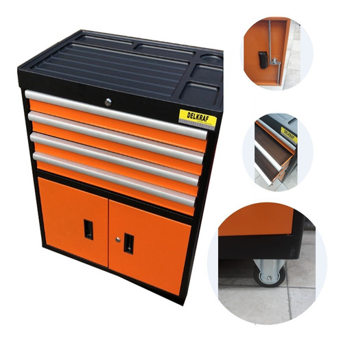 Gabinete Carro Organizador Porta Herramienta Cajon Delkraf