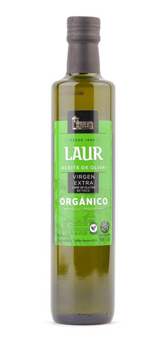 Aceite De Oliva Orgánico Laur 500ml Extra Virgen Acidez 0,5%