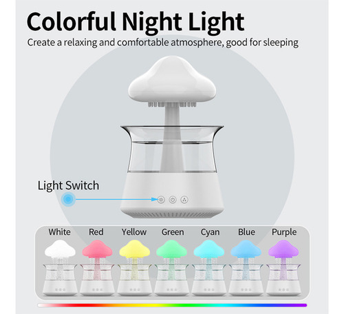 A Umidificador De Nebulização De Nuvem De Chuva, Luz