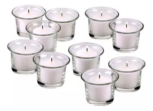 Promoção 100 Mini Velas Rechauds Copo Porta Velas Vidro 6hrs