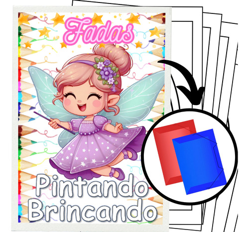 100 Desenhos Para Pintar E Colorir Fadas - Folha A4 ! 2 Por Folha! - #0385