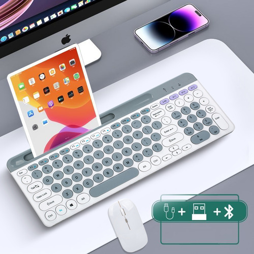 Teclado E Rato Sem Fios Ultrafino Bluetooth De Modo Duplo