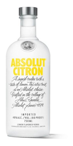 Imagem 1 de 7 de Vodka Citron 750ml Absolut