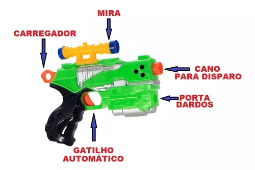 Pistola Arma Elite Dardos Blaster Gatilho Rápido Estilo Nerf