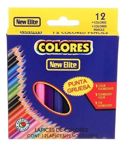 12 Cajas De Lapices Madera 12 Colores / Runn