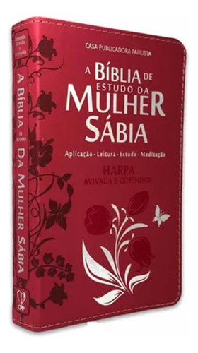 Bíblia De Estudo Mulher Sábia/ Harpa/ Tulipa Vermelha