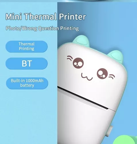 Meow-Mini Impresora térmica Portátil de etiquetas, papel de