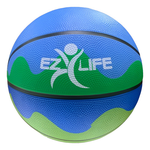 Pelota Profesional Basquet N7 Outdoor Indoor Caucho Premium Verde Azul