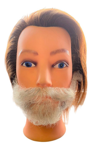 Barba Falsa Postiça Grisalha Loira Cabelo Natural + Bigode