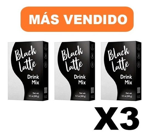 Imagen 1 de 3 de Black Latte X3 - Café Para Adelgazar - 100% Original