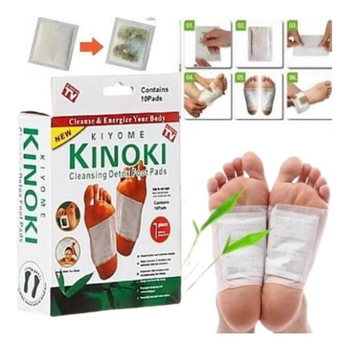 Parche Desintoxicante Pie Cuerpo Relajante Kinoki Caja 10pza