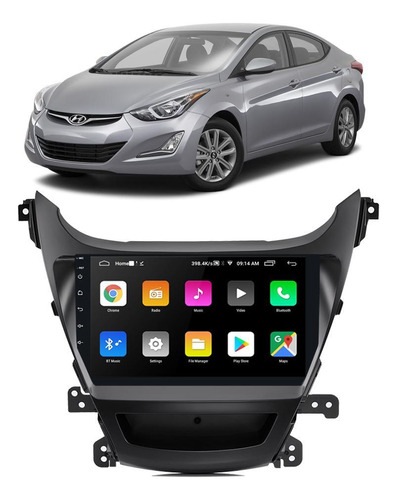 Kit Central Multimídia Android Elantra 2014 2015 2016 9