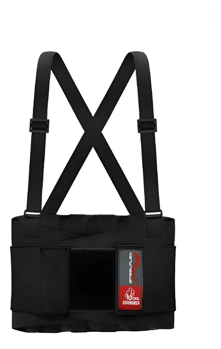 Cinta Ergonômica Lombar Steelflex Com Suspensório Proteção Coluna Tamanho Xg