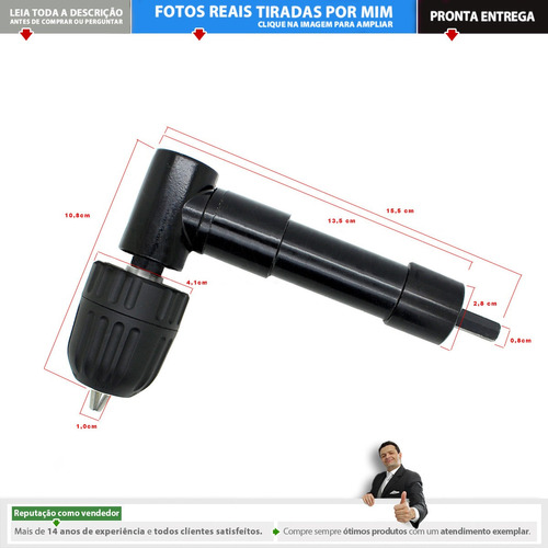 Mandril 90 Graus Aperto Rápido P/ Furadeira Parafusadeira N2