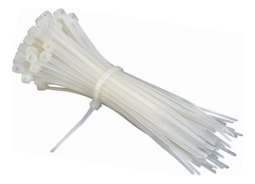 Tirrap Tirraje Amarre Plástico Cable 30 Cm Blanco 100 Und.