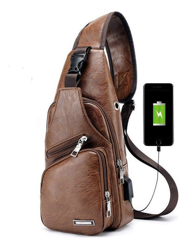 Bolso Bandolera De Cuero Para Hombre, Bolso De Hombro Con Un