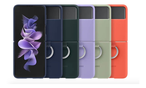 Capa De Silicone Original Para Samsung Galaxy Z Flip 3 Cores