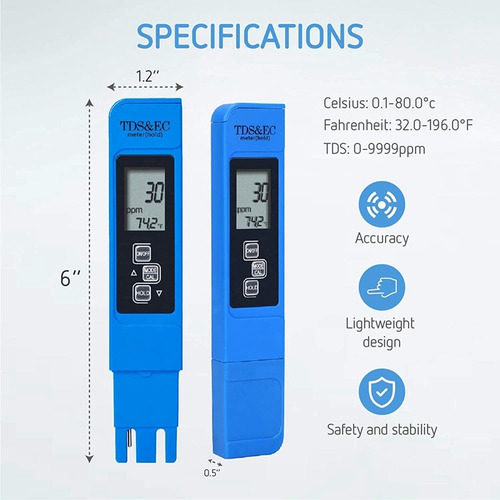 Imagen 3 de 8 de Ph Meter Tds Ppm Meter 3 En 1 Y 3 En 1 Phmetro De Suelo Ph/e