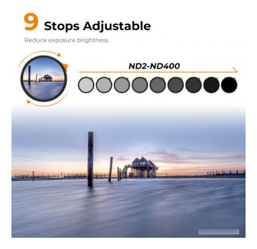 Filtro Variable K&f Concept Nd2-400 62mm Nano Series