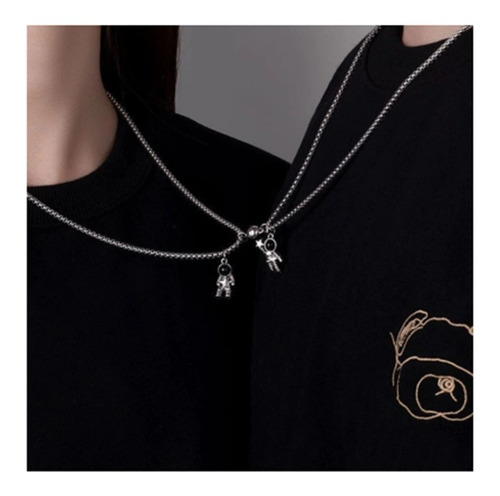 Imagen 4 de 5 de Collar Para Parejas Astronautas Para Día Del Amor Amistad