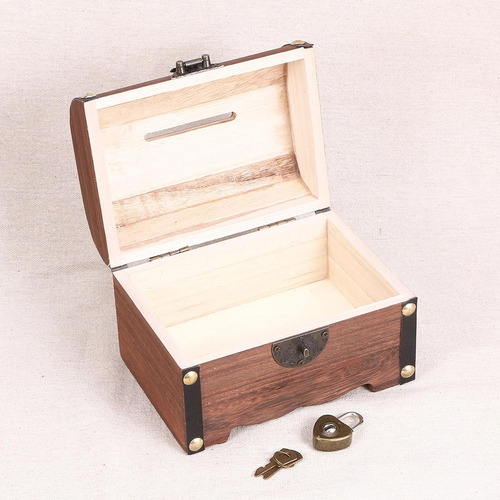 Caja De Almacenamiento De De Madera Con Cerradura, Memoria,a
