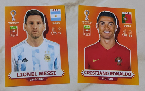 Figurita Messi Y Cristiano Ronaldo Álbum Qatar 2022