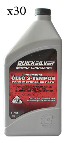 Óleo de motor Quicksilver mineral TC-W3 2 Tempos para veículos náuticos 1 kit de 30 unidades / 30L