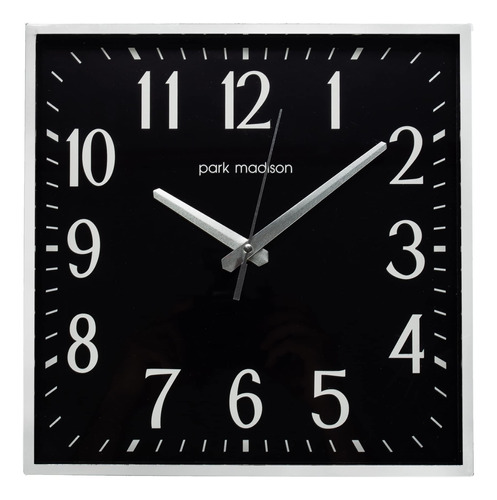 Park Madison Metropolitan - Reloj De Pared Cuadrado Negro S.