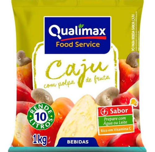 Refresco Em Pó Qualimax Caju 1kg - Kit Com 2 