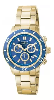 Relógio Invicta Specialty Men 1205 Dourado Com Azul Original