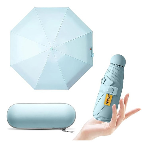 Mini Paraguas Plegable Portátil Sombrillas Cápsula Anti Uv