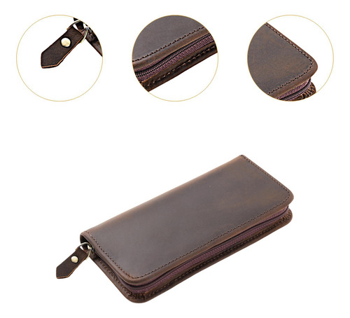 Caja De Almacenamiento De Bolígrafos Marrón Oscuro