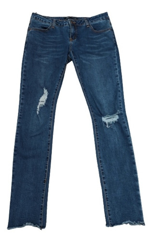 Pantalón Blue Jeans Dama Talla 28 Aishop Stretch Rasgaduras 