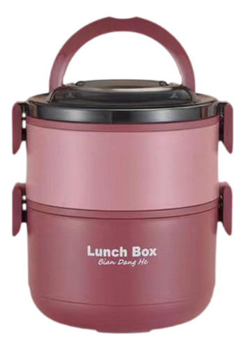 Fiambrera Para Adultos, Contenedor De Almuerzo Rojo 2 Capas