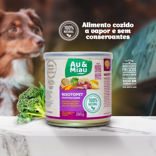 Ração Úmida Au&miau Risotopet Filhotes Carne (cães)