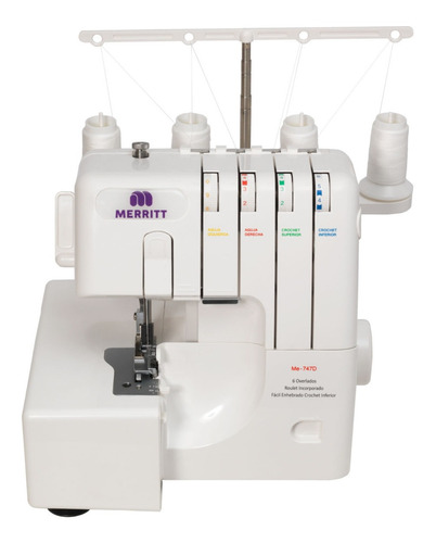 Máquina De Coser Overlock Merritt Me 747d 135w 1300ppm 4hilo