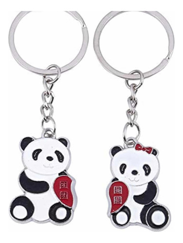 Llaveros Para Parejas Amor Amigos Diseño Osos Panda 2 Piezas