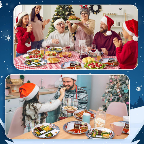 Sliner 12 Pcs Bandeja De Galletas De Navidad Santa Santa Ban