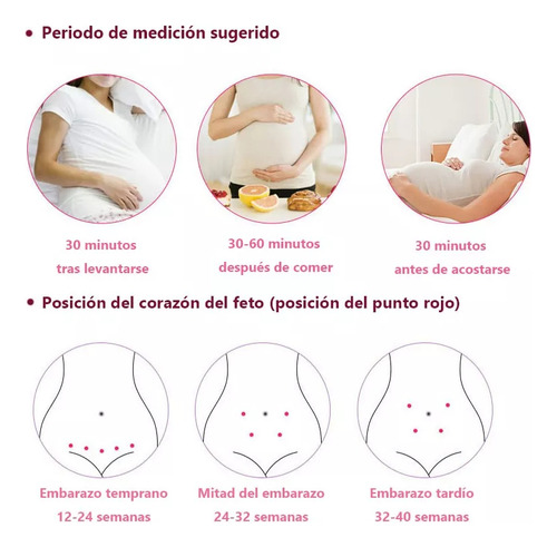 Doppler Fetal Monitor Para Bebe Escuchar Latidos Bebe Rosa