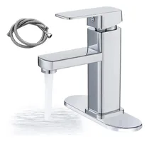 Comprar Banna Mezcladora Para Lavabo De Baño - Acero Inoxidable Grifo De Baño De Un Solo Mango, Para Baño Grifo Para Con Cubierta, Llave Mezcladora Para Lavabo Con 2 Mangueras. (plateado Brillante)