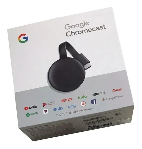 Imagen 2 de 5 de Google Chromecast 3 Gen Smart Tv Android Hdmi 1080p C/fuente