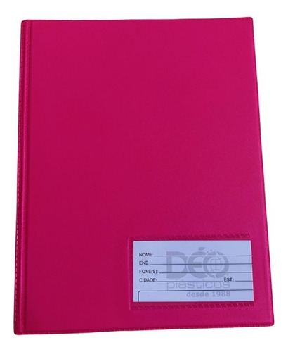 Pasta Catálogo Colorido Com 50 Envelopes E Visor 1/2 Oficio Cor Pink