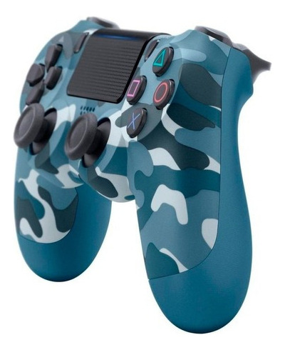 Controle Joystick Sem Fio Genérica Camuflado Wireless Azul