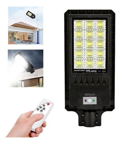 Foco Solar Led 240w Sensor Movimiento Control Remoto Soporte