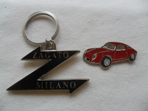 Llavero + Pin  Zagato Moza Abarth Fiat 850 Ferrari Insignia