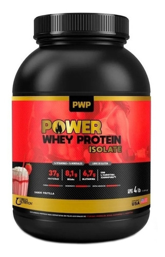 Imagen 1 de 1 de Suplemento en polvo Cibeles  PWP Whey Protein Isolate proteína sabor frutilla en pote de 1.816kg
